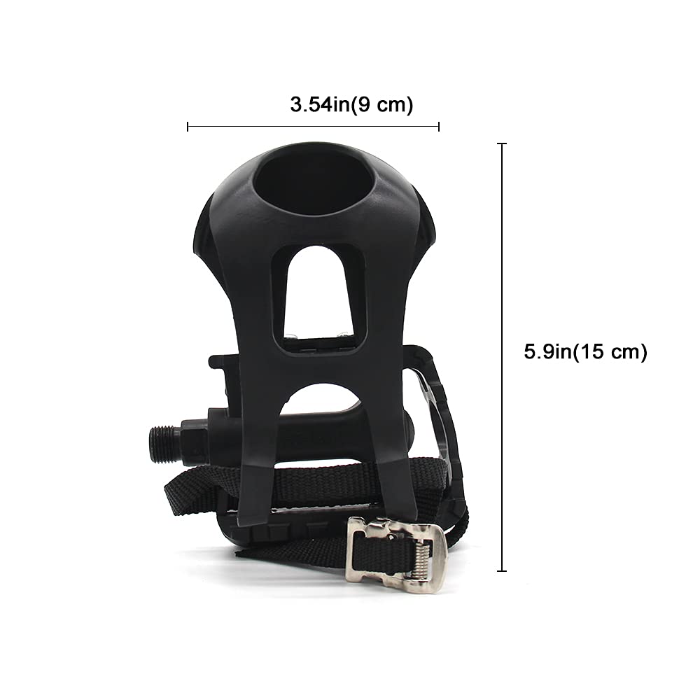 Pédales Vélo Avec Clips Et Sangles BUCKLOS - 9/16 - Noir/Argent - Pour VTT, Route, Spin
