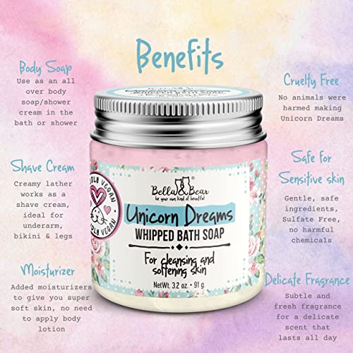 Bella & Bear Unicorn Dreams Whipped Bath Soap - Travel Size 3.2Oz #TOP6