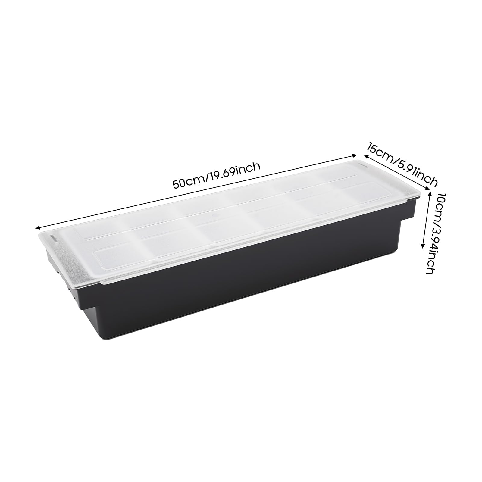 Pojemnik na składniki, wolnostojący, 6 przegródek, z zamrożoną, przezroczystą pokrywką, pojemność 15 ml, kolor czarny, pojemnik na barbek, wiśnie, grejpfrut, arbuz