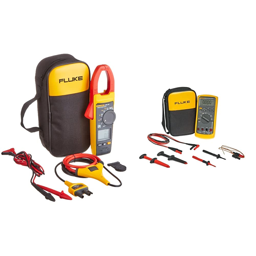 Fluke 376FC True-RMS Clamp Meter with iFlex & 87V/E2 Industrial Electrician Combo Kit