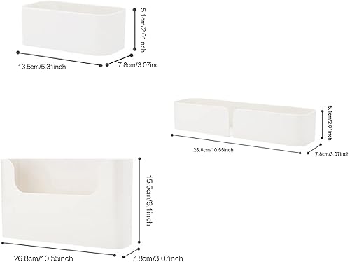 Vista 3 de Organizador de mesita de noche, estante de almacenamiento flotante para pared, estante para dormitorio, baños, oficinas, dormitorios