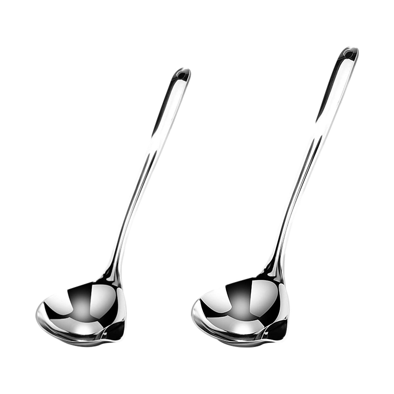 Oil Separator Spoon, Stainless Steel Fat Remover Skimmer Spoon, Grease Separator for Cooking Hot Pot Oil Filter Spoons (Size:2 Pcs)