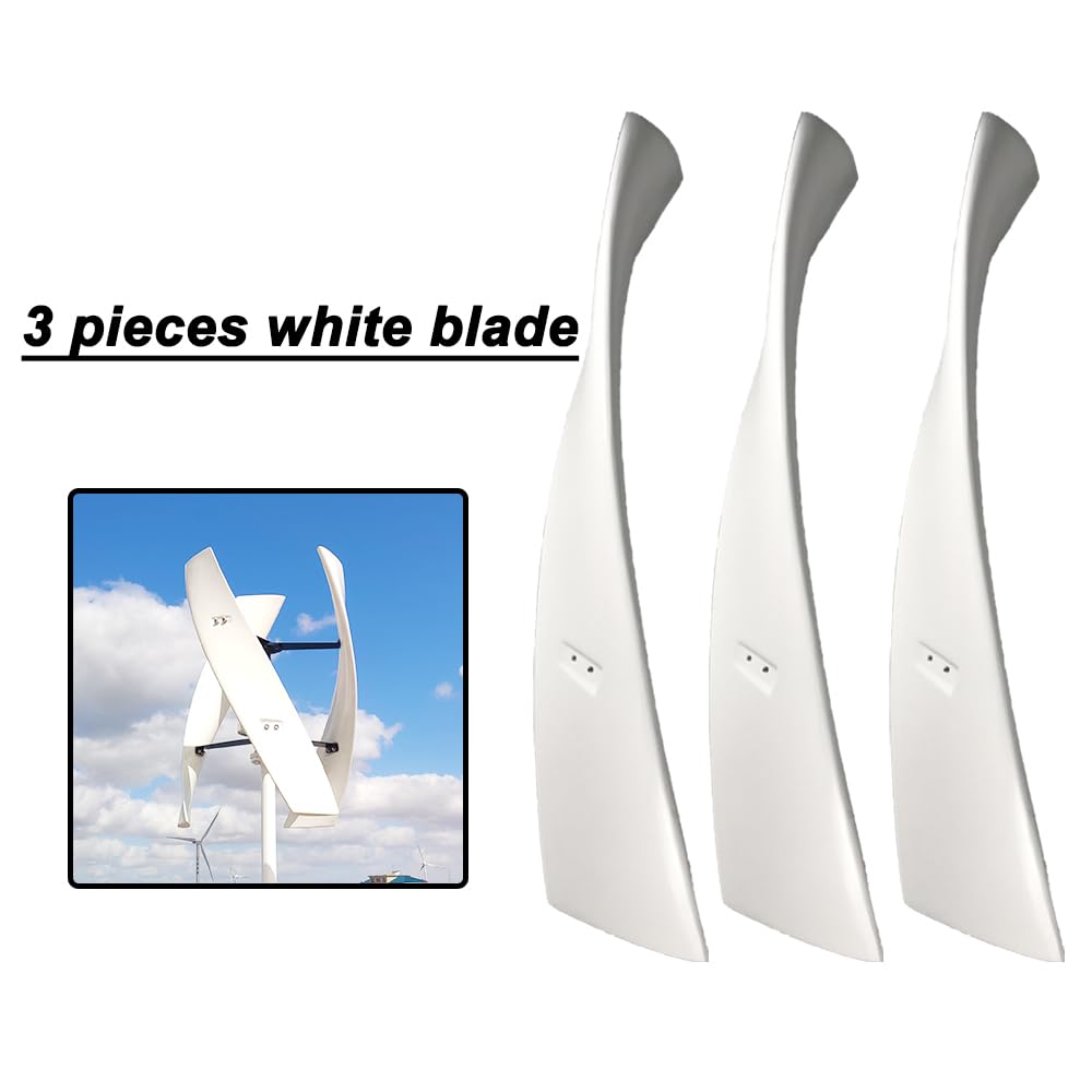 Fiberglas-Windmühlenblatt vertikale Achse Windturbinengeneratorblätter für DIY-Windkraftprojekte Weiß/Rot/Grün,Weiß,3 Pieces