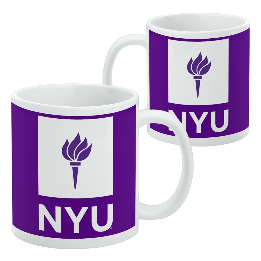 New York University Primary Logo Ceramic Coffee Mug, Novelty Gift Mugs for Coffee, Tea and Hot Drinks, 11oz, White