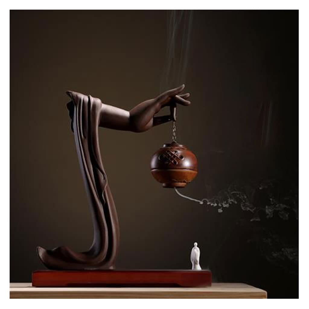 Incense Burner Zen Antique Bergamot Incense Burner Decoration Living Room Indoor Purification Air Creative Plate Sandalwood Waterfall Incense Burne