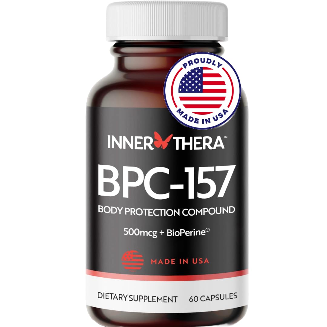 Extra-Strength Body Protection 157 Peptide Capsules (500mcg) - Proudly USA Made, (2 Month Suppy) Workout Recovery - Tissue Health, Muscle Health, Gut Health