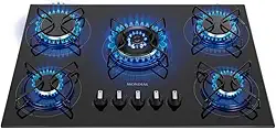 Cooktop a Gás, 5 Bocas, Mondial, Preto/Inox, Bivolt - CTG-03
