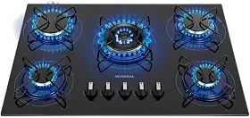 Cooktop a Gás, 5 Bocas, Mondial, Preto/Inox, Bivolt - CTG-03