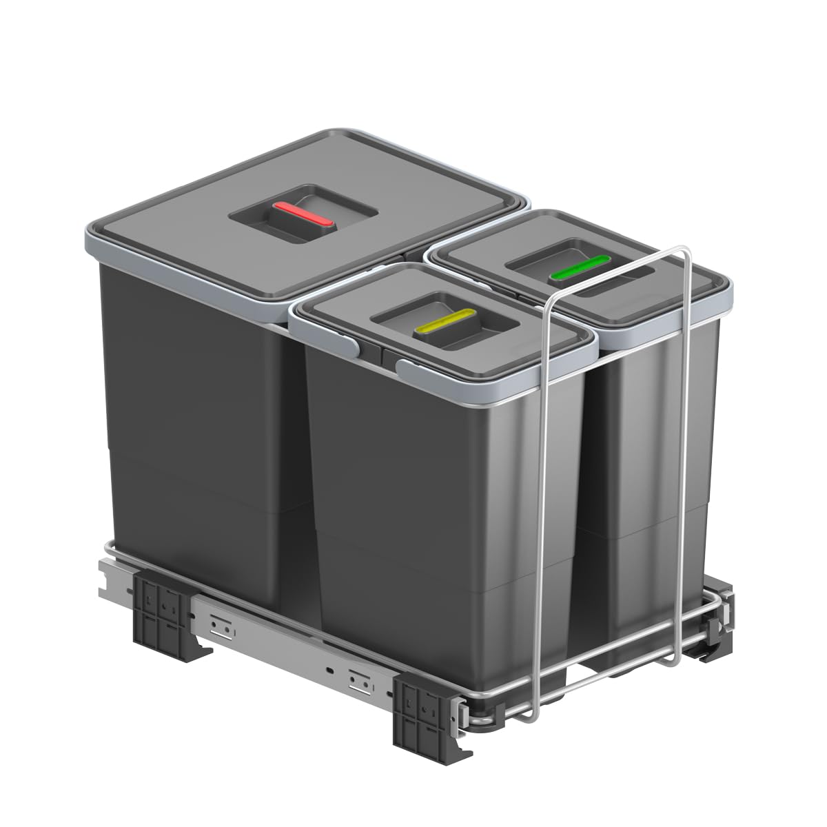 Menage Confort - Pattumiera rimovibile per armadio da cucina larghezza esterna min 400 mm, capacità 8/8/8/8 litri