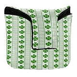 Quadratische Schlägel-Putter-Abdeckung, magnetische Putter-Schlägerhauben für die meisten Marken, PU-Leder, dicht, klein, Kleeblatt, grüne Streifen