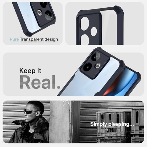 Image of Pikkme Back Cover for Realme GT 7 5G / GT 7T 5G | Ultra Hyrbid | Full Camera Protection | Raised Edge | Crystal Clear Transparent Bumper Case (Blue)