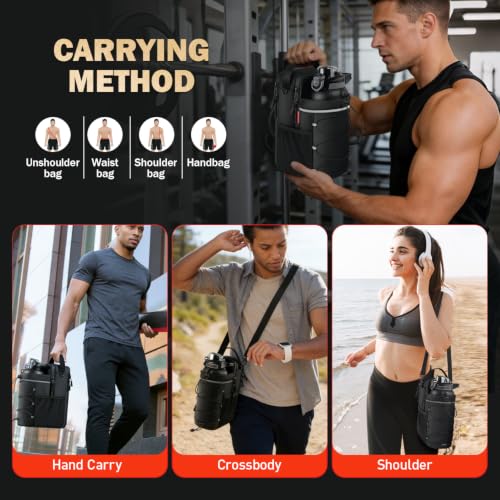 Image of Magnetic Gym Bag Water Bottle Holder for Men Women 20-64oz Bottle Bag | Small Crossbody Sling Gym Bag With Phone Pocket, for Men and Women, Perfect for Fitness, Hiking, Travel & Camping