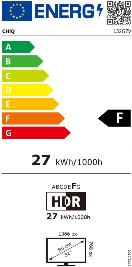 EU Energy Label for CHIQ L32G7V TV