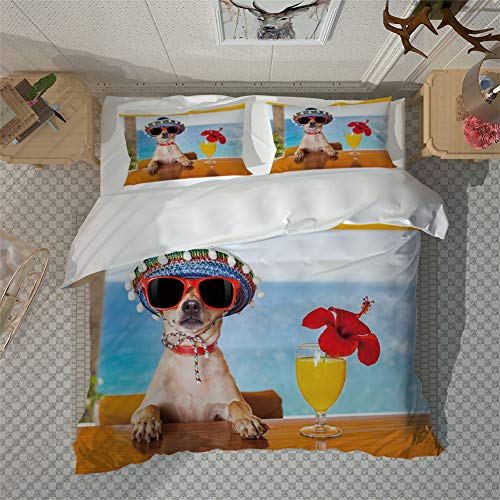 Housses de couettes 3D et parure de lit chien pour nuits douillettes - 7