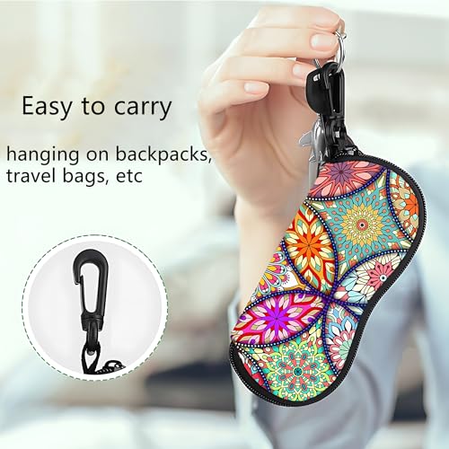Image of Sunglass Case Soft Glasses Case 2 Pack Eyeglass Case With Hook Sunglass Organizer For Women