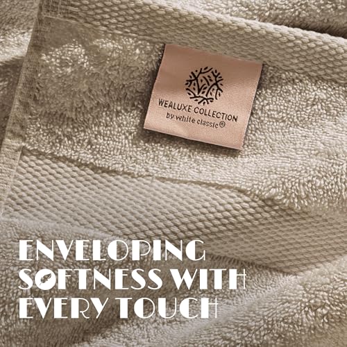 Image of White Classic Luxury Soft Bath Sheet Towels - 650 GSM Cotton Luxury Towels Extra Large 35x70 | Highly Absorbent and Quick Dry | Hotel Quality, Taupe, 2 Pack