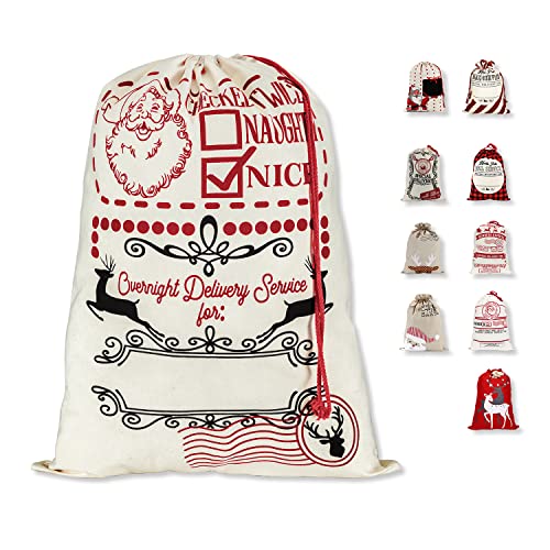 LessMo Großer Santa Weihnachtssack, Weihnachten Tasche...