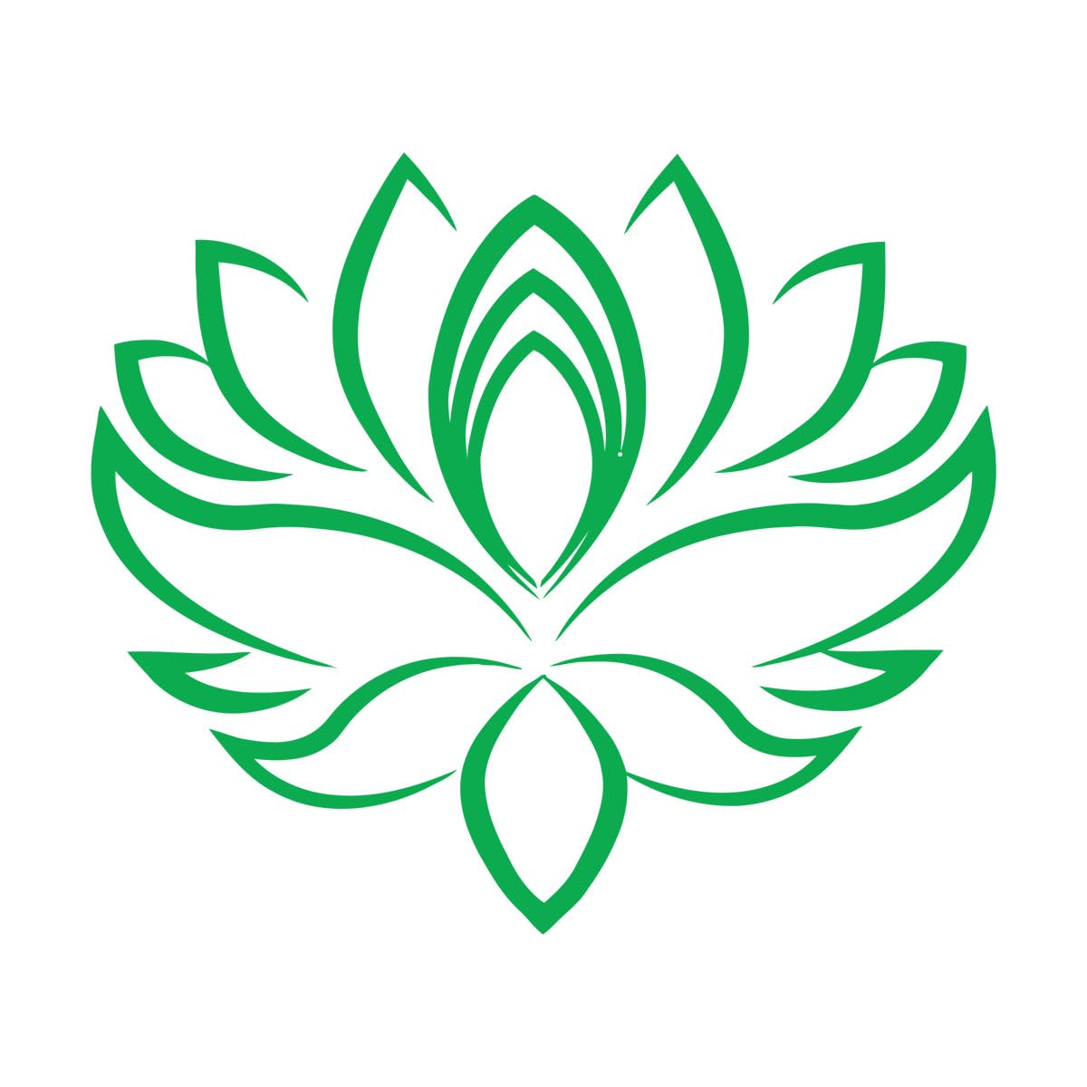 Mural and Wall Vinyl Decal Lotus Yoga Center Hinduism 36x42.9cm Can Modify and add Information Small Green โ image 1