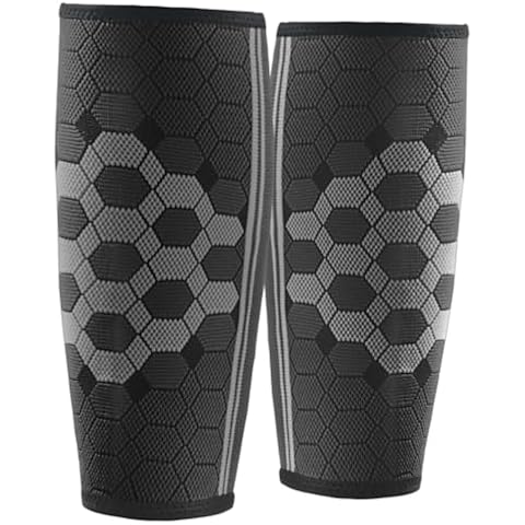 Calf Compression Sleeves by SPARTHOS (Pair) – Leg Compression Socks for Men and Women – Shin Splint Calf Pain Relief Calf Medical Leg Pain and Cramps Recovery Varicose Veins (Black-L) Cover