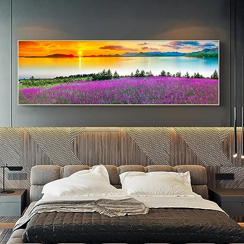 Affiches toile lavande 30x90cm pour habiller un mur vide et raviver un salon sombre