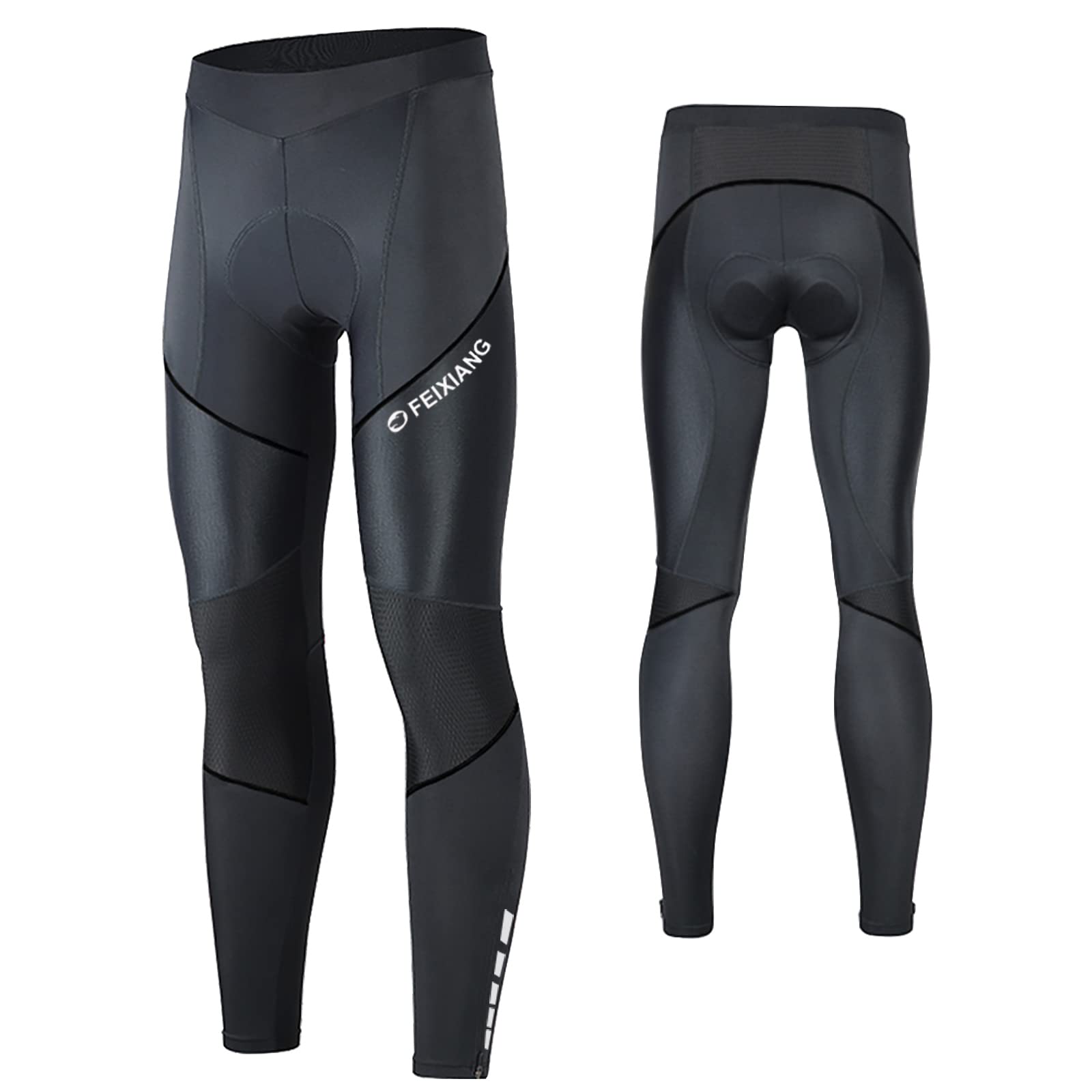 MEETWEE Herren Radlerhose Lange Fahrradhose, Kompression Radhose Leggings Radsport Hose für Männer Elastische Atmungsaktive 3D Schwamm Sitzpolster