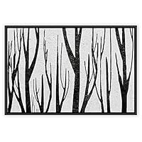 Framed Canvas Wall Art Black and White Trees Canvas Prints Home Artwork Decoration for Living Room,Bedroom - 16x24 inches