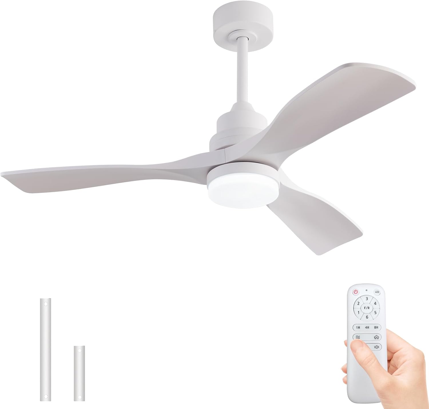 OMYU 42 Inch Ceiling Fans with Lights, ABS Blades