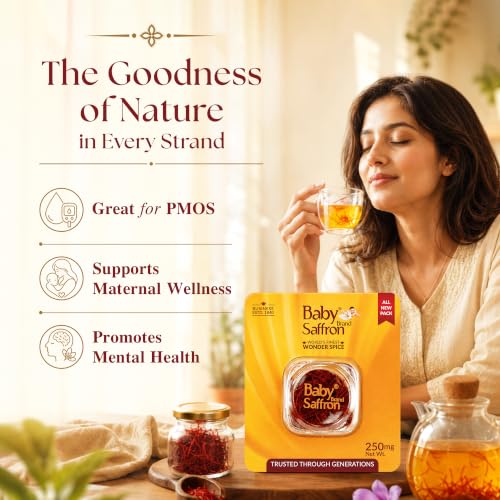 Image of Baby Brand Saffron 1 Gm Original Mongra Kesar /Keshar | Grade 1 ISO 3632 Tested | Rich Colour & Aroma | For Pooja Tilak, Pregnant Women, Kids, Food, Period Pain, Good Skin & Health | 250mg Each x Pack Of 4