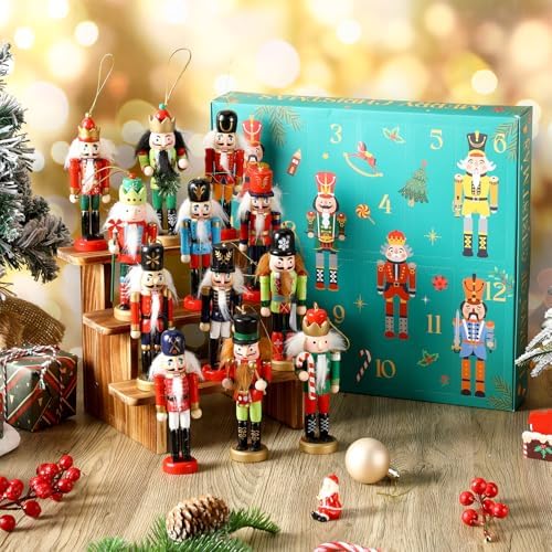 Christmas Nutcracker Advent Calendar 2026 Wooden Nutcracker Soldi...