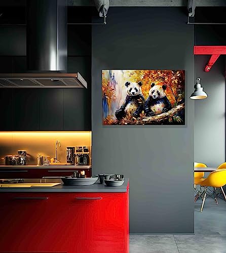Impression sur toile pandas tableau encadru00e9 salon 76x50 - 7