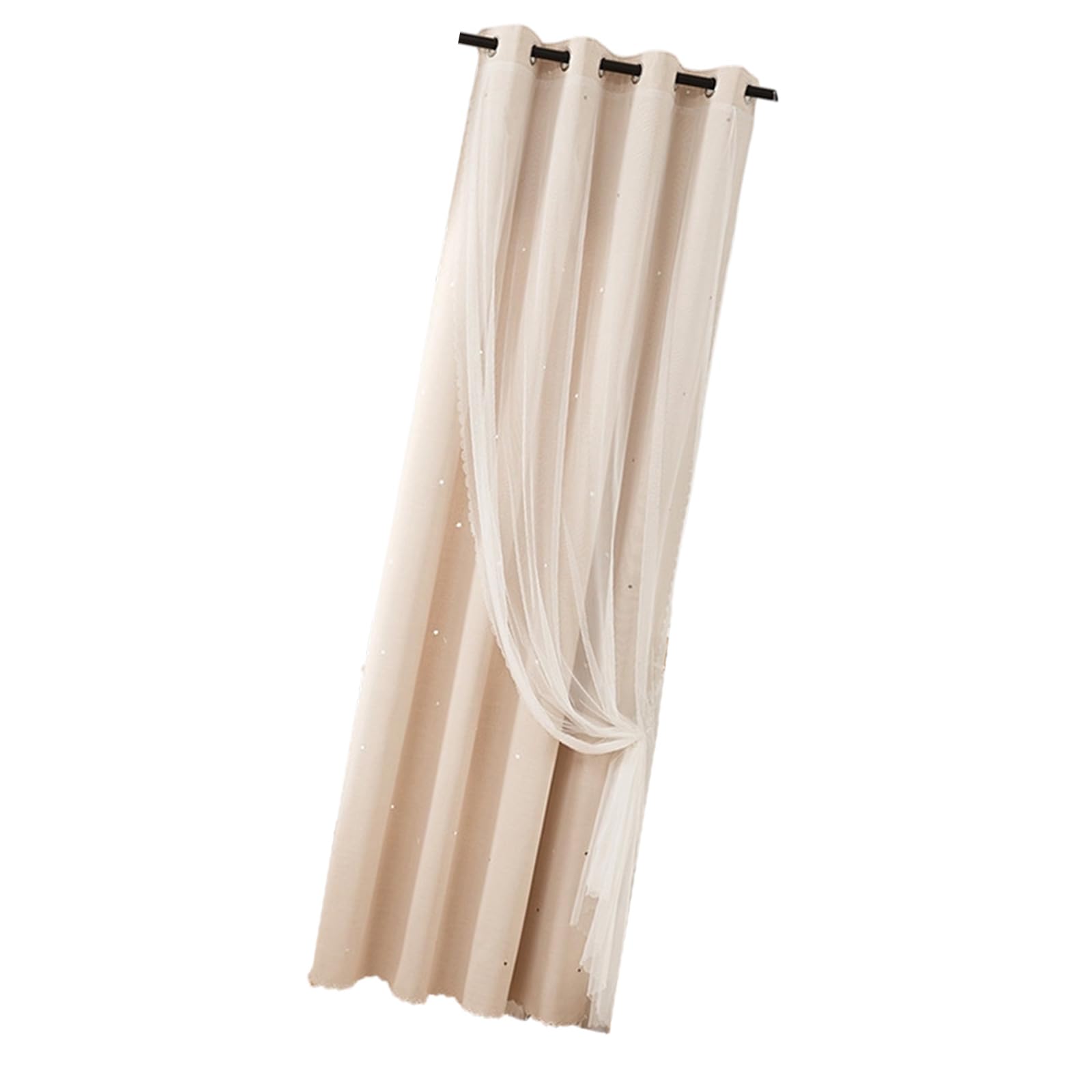 Rideau polyester arc-en-ciel transparent ombré et étoiles pour déco de fenêtre