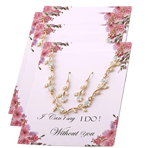 Concise Royal Bridesmaid Gift Jewelry Sets of 4 Gold Necklace Earrings Set