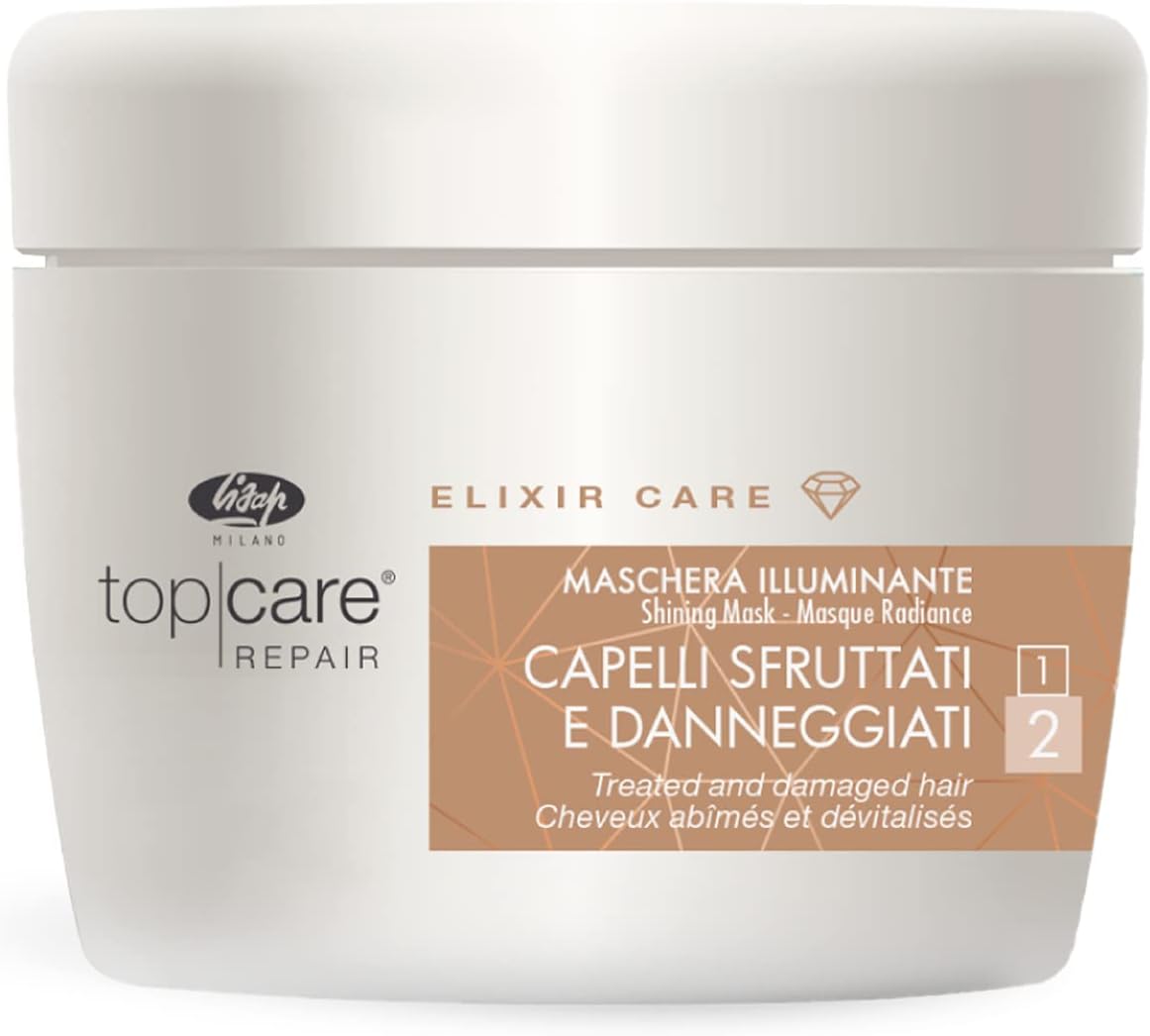 Lisap Hair Mask Top Care Repair Elixir Hair Care, Hydrating Deep Conditioning Hair Mask for Damaged Hair or Color Treated Hair, Shea Butter & Argan Oil, Paraben, Colorant & Sulfate Free, 8.45 fl oz