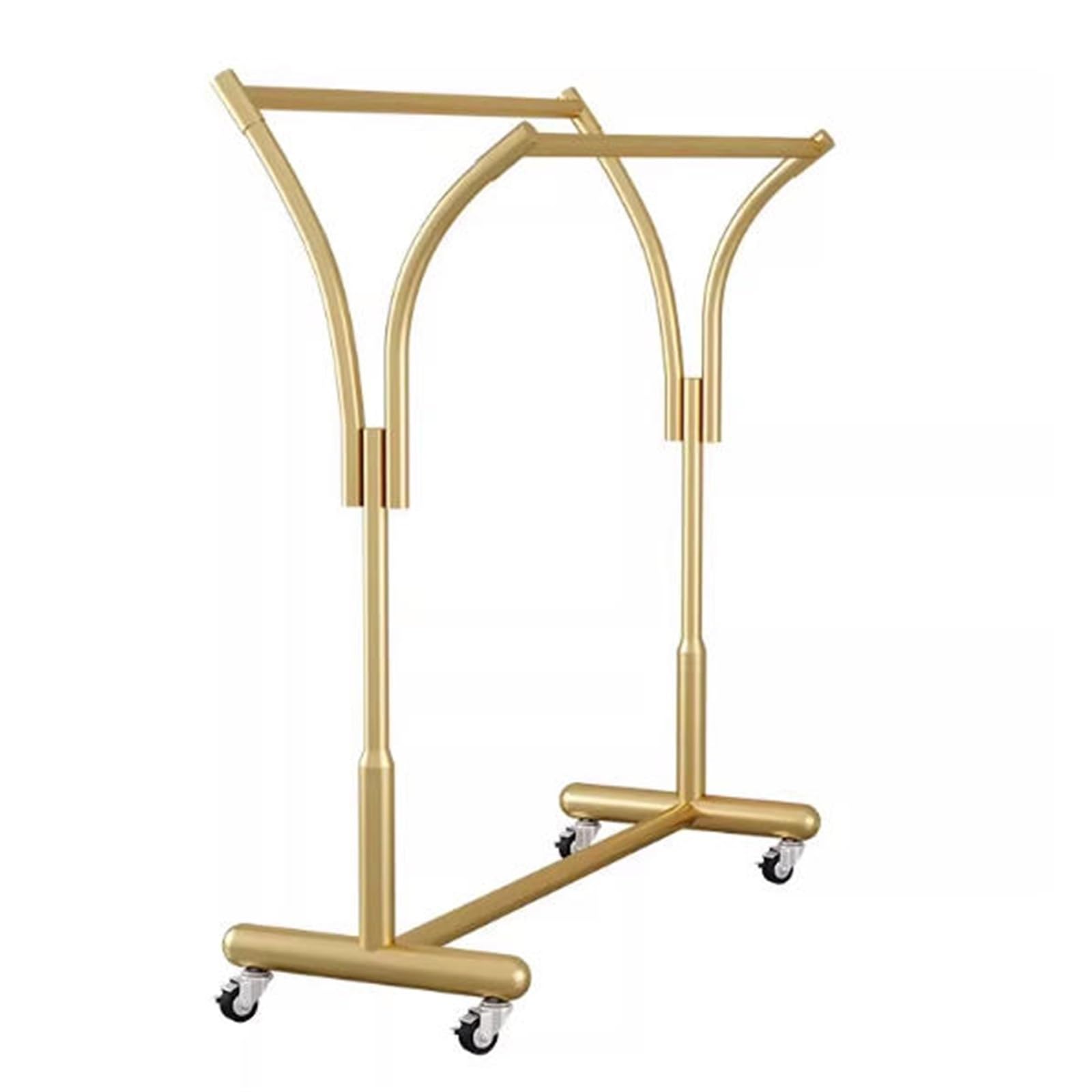 LJHFG63KUYT Clothes Rack Clothing Store Display Shelves, Floor Standing, Parallel Bars, Movable Island, Row Hanging Style Display Stand(Medium)