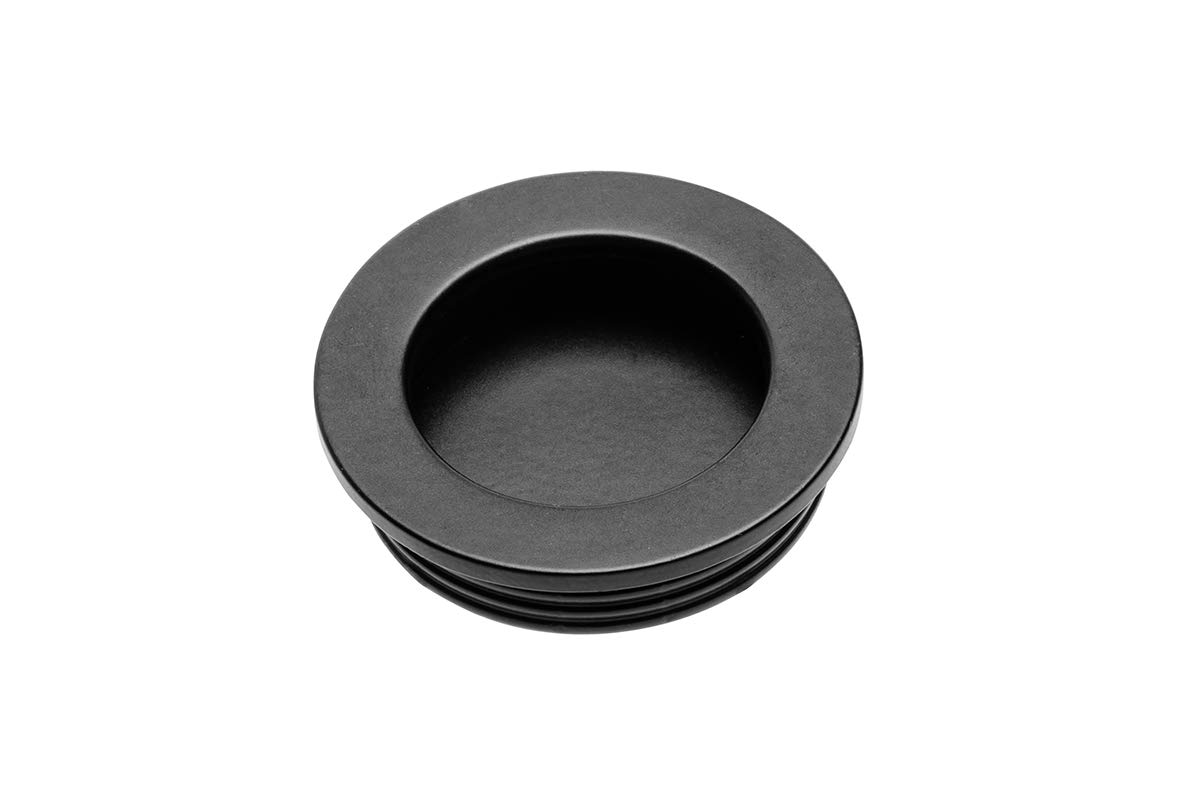 Recessed Flush Sliding Door Handle Pull Circle 40 x 35 x 10mm Black