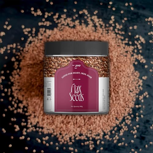 Image of Jivo Organic Flax Seeds | Raw Alsi Seeds for Smoothies, Cereals, Baking & More | Rich in Omega-3, Fiber, Protein & Essential Nutrients | 100% Natural, Vegan, Gluten-Free for Optimal Health - 800g