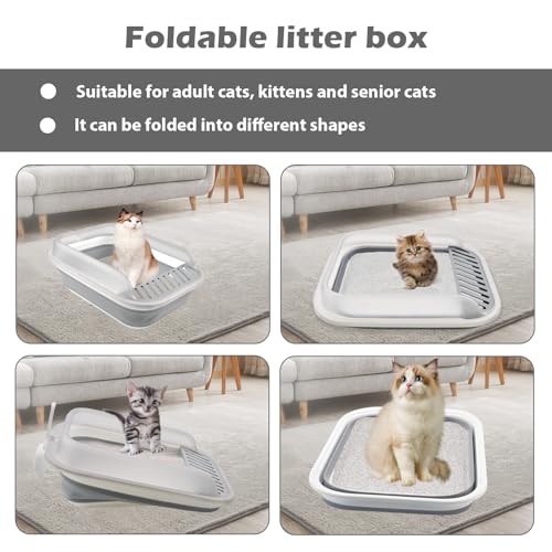 Arenero Plegable pequeño para gatos con pedal y lados altos miniatura 2