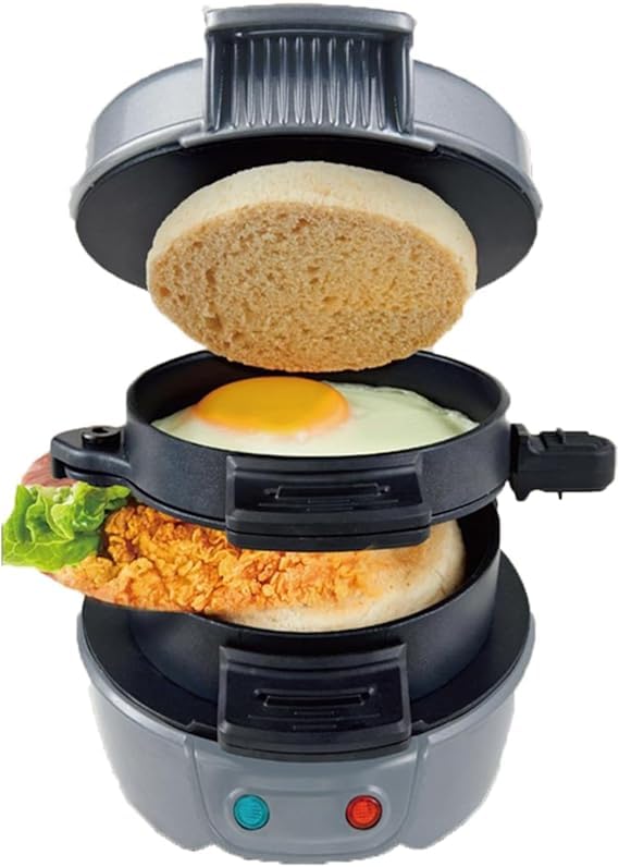 Gyanadh 3-in-1 Electric Burger Maker,Round Griddle, Sandwich Maker,Burger Press,Breakfast Electric Maker, Nonstick Panini Maker with Indicator Light for Muffins Waffle [13 cm X 5.51 inch]