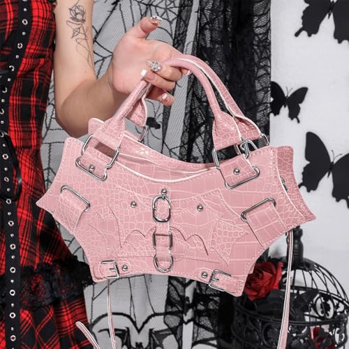 Halloween Purses for Women Y2K Punk Studded Bat Shoulder Bags Strap Novelty Stylish Festival Top Handle Handbag2