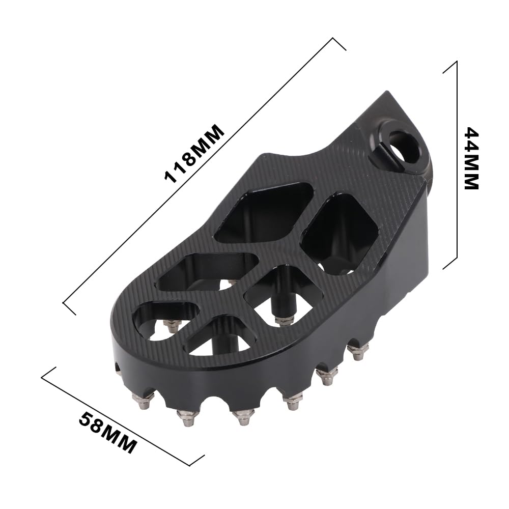 Motorrad-Fußrasten für Husqvarna, Dirt Bike Fußrasten CNC-Aluminium für HQV TC TE FC FE FS Husky TC TE FC FE FS 65-501CC Enduro Pit Dirt Bike Motocross Supermoto Schwarz