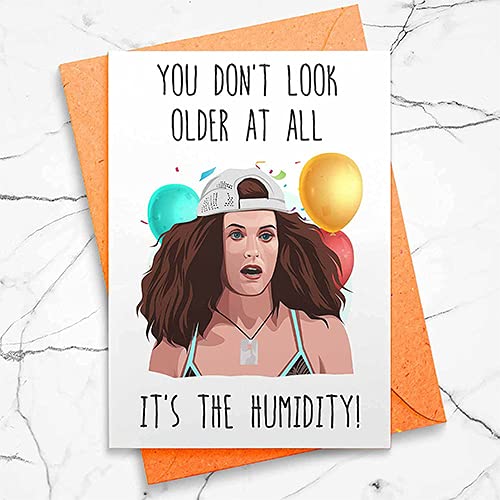 Funny Monica Geller Birthday Card - The One in Barbados - It's The Humidity, Joey Tribbiani, Ross Geller, Chandler Bing, Phoebe Buffay, Weird Al