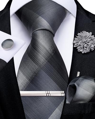 Image of DiBanGu Silk Zipper Ties for Men, Formal Pre-tied Necktie | Adjustable Tie,6PCS,Various Design Styles,Jacquard Woven,Skin-friendly,Practical Gift,Great for Wedding Party,Business Formal