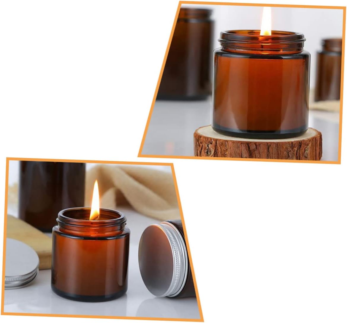 STOBOK 10pcs Candle Holder Lid Tins Lids Glass Empty Cups for Candle Making Aromatherapy