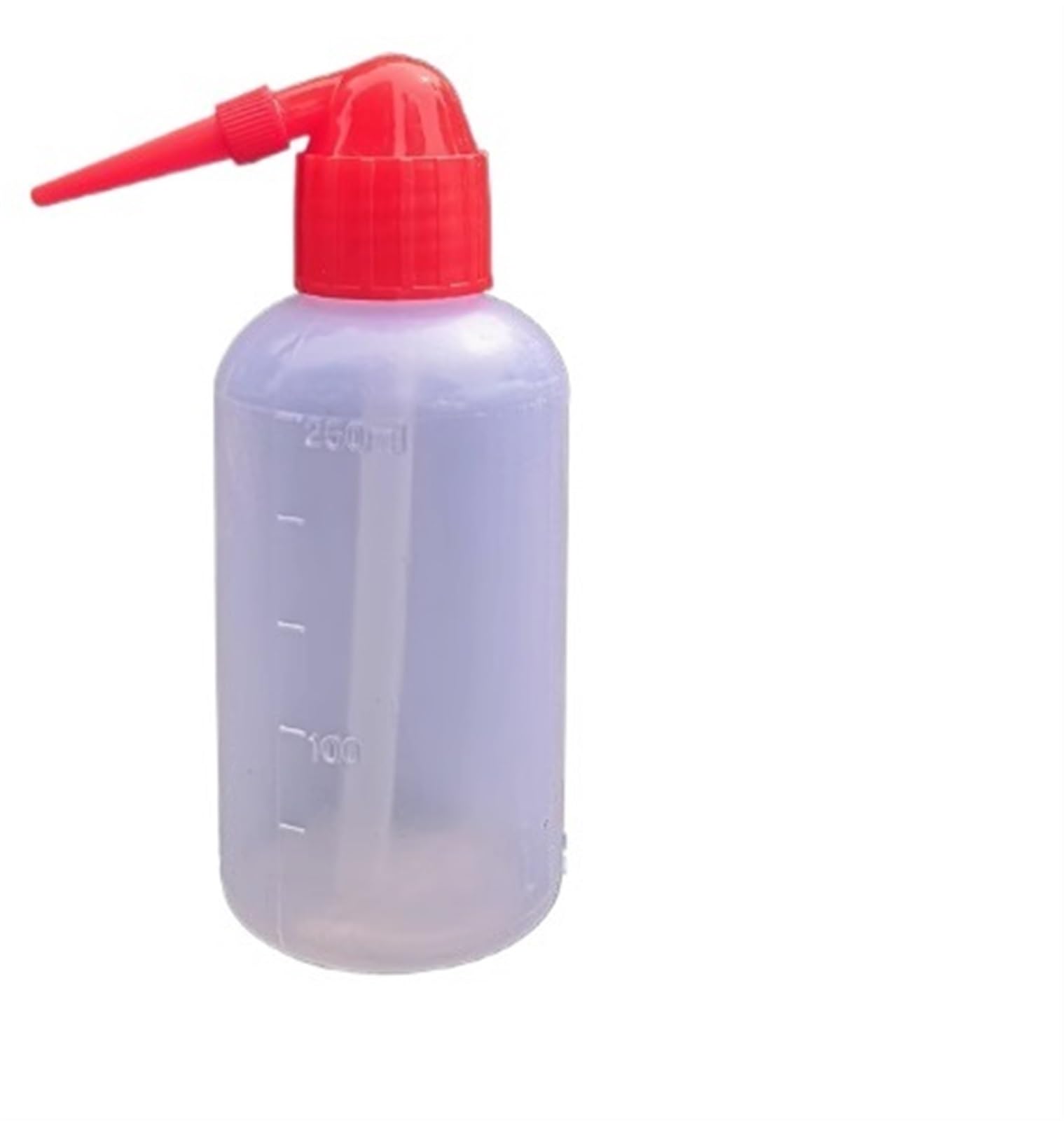 150 ml, 250 ml, 500 ml, 1000 ml Kunststoff-Quetschflasche, Wasch-Ellenbogen-Spülflasche, rote weiße Spitze mit Skala(A 250ml 10pcs)