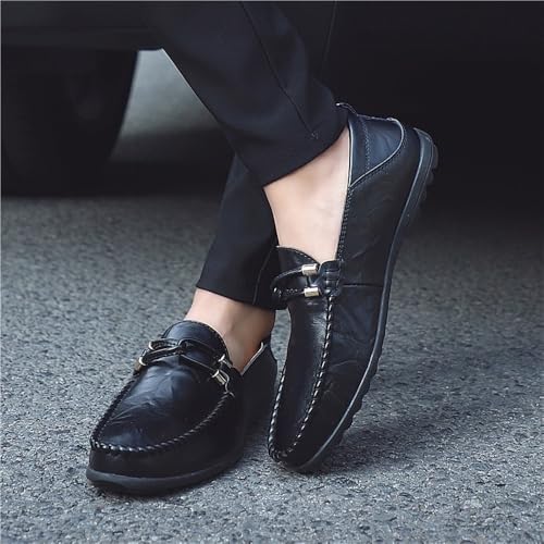 Leather Lined Casual Walking Shoes Men's Slip on Loafers Classic Leather Dress Shoes2