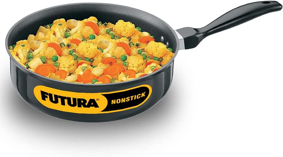 Hawkins Futura Nonstick Curry Pan (Saute Pan), Capacity 3.25 Litre, Diameter 24 cm, Thickness 3.25 mm, Black (NCP325)