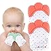 NEPAK 4 pack Baby dentición Manoplas-Protege Manos Bebés-Pain Relief Tranquilizadora de Edad- baby Dentación Mittens-Silicona flexible SIN BPA(Colores coral y menta)