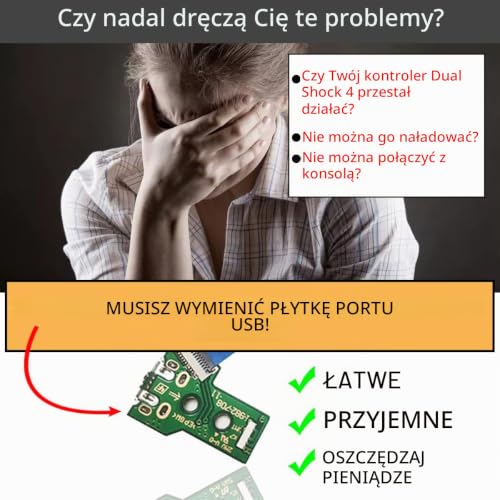 ZHUROUPU JDS-055/JDS-050 zamiennik portu ładowania micro USB adapter naprawa część ładowarka płytka drukowana z 12-pinowym kablem Flex do PlayStation do kontrolera bezprzewodowego PS4