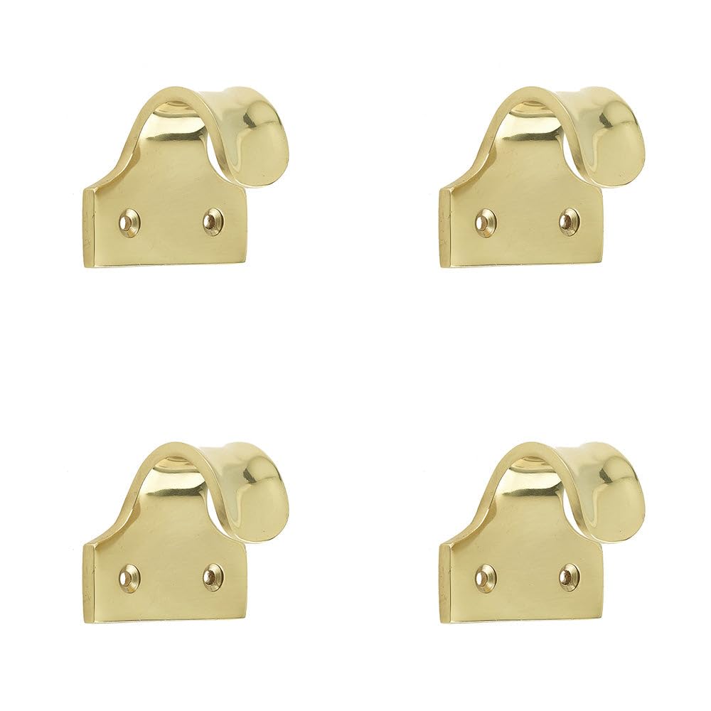 Loops Polished Brass 4 Pack Premium 50Mm Sash Lifts For Windows And Doors - Window Fastener