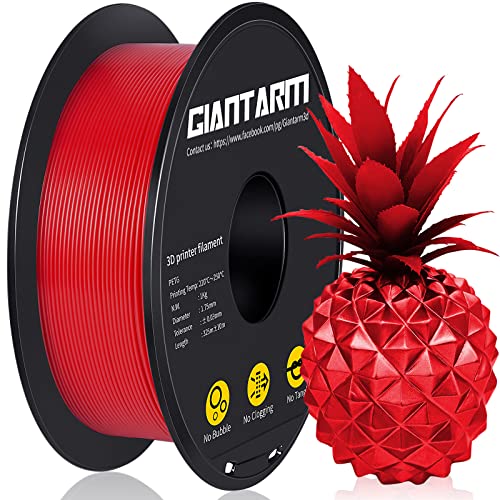 Image of GIANTARM Red PETG 3D Printer Filament Toughness Enhanced 1kg (2.2lbs), 1.75mm Dimensional Accuracy + /-0.03mm, 1080 Feet(330m) /Roll, Vacuum Package, Fit for Most 3D FDM Printer